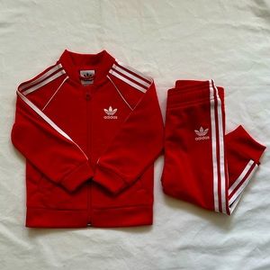 Adidas Red Baby Sweatsuit Set | 9-12M